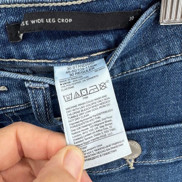 Banana Republic Premium Denim High Rise Wide Leg Crop Jeans Size 30 Front Pocket - Picture 5 of 10